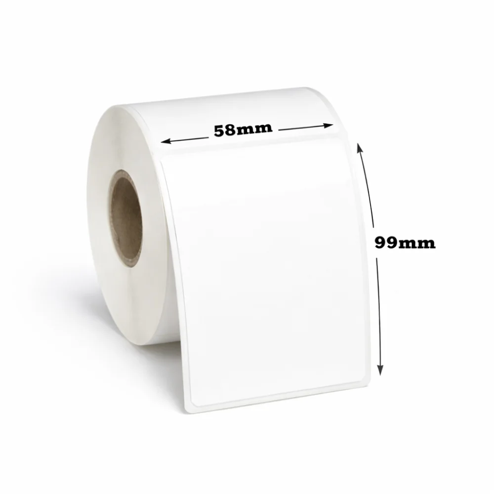 Polipropilēna uzlīmes 58 x 99mm (725gab rullī)